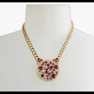 NWT Betsey Johnson Pink Rhinestone Cat Necklace